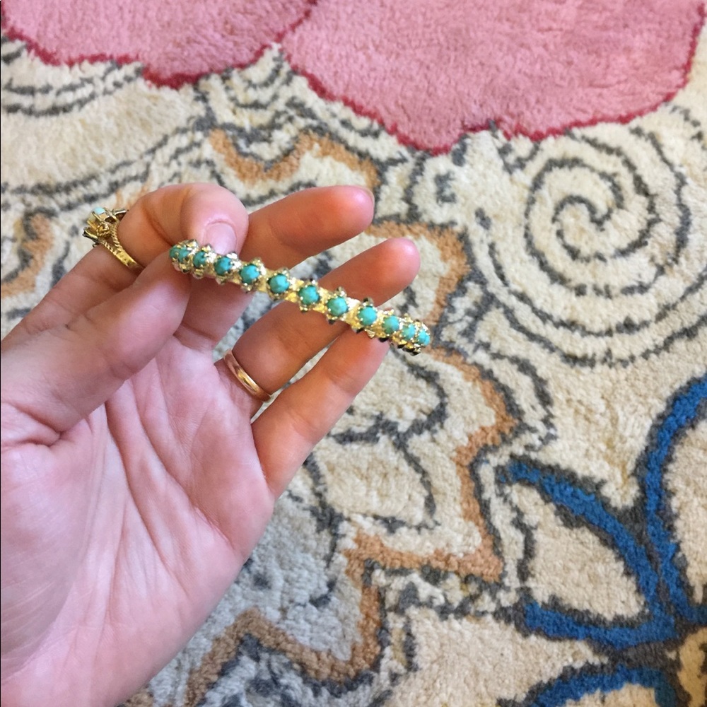 Kendra Scott turquoise gold bangle bracelet